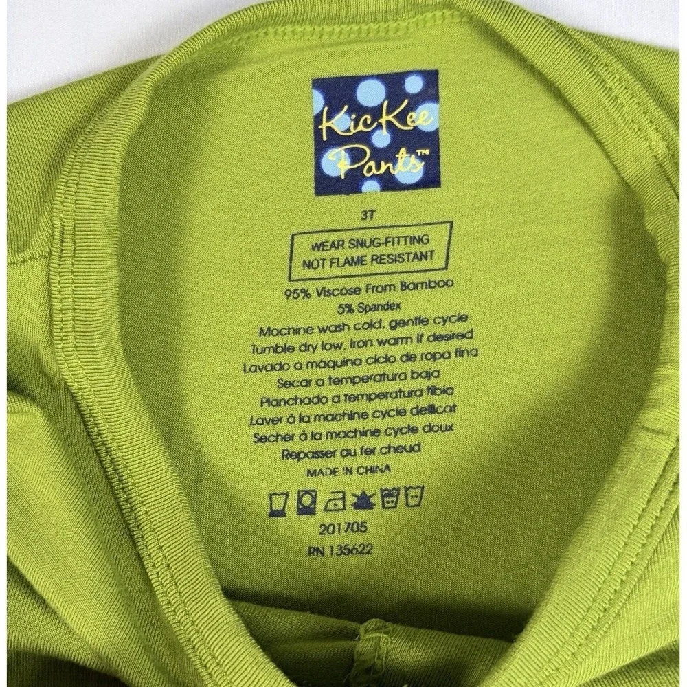 Kickee‎ Pants Basic Footie Solid Green Meadow Bamboo Footie With Snaps 3T
